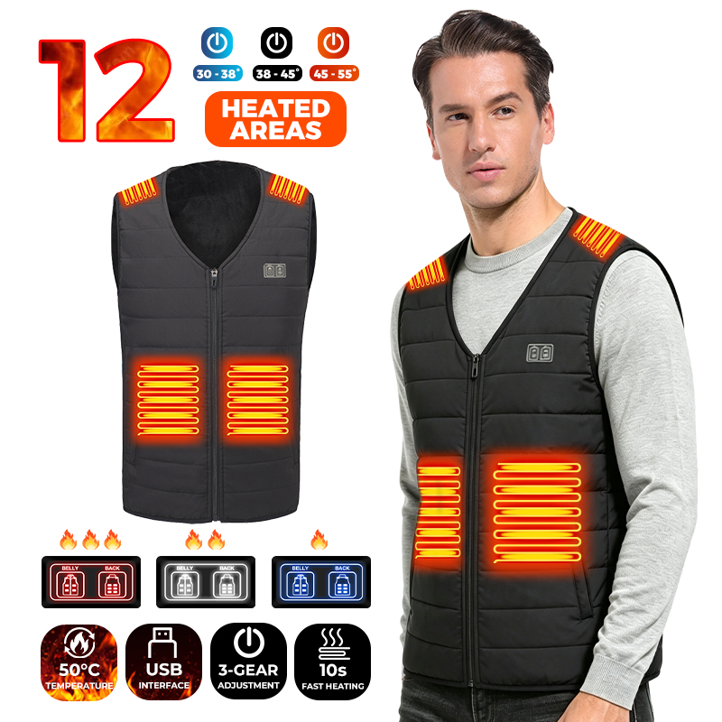 Outdoor Sport Winter Jacket - Gilet Riscaldato USB con 12 Zone
