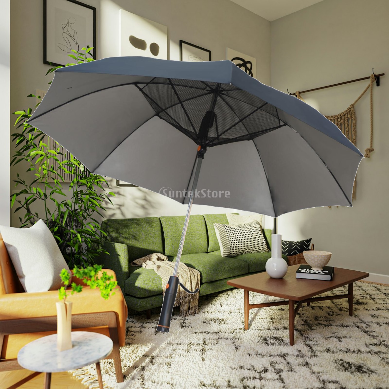 Outdoor Sports Umbrella - Ombrello con Ventilatore Integrato, Ombrello da
